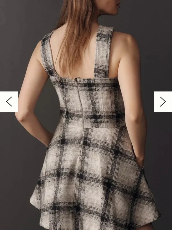 By Anthropologie Sleeveless Plaid Romper - Picture 2 of 6